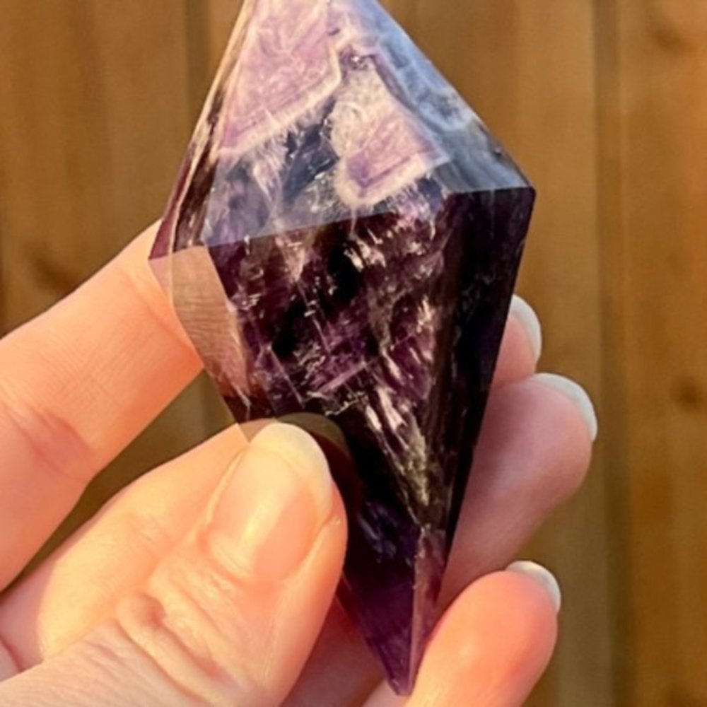 #186 Amethyst Double Terminated Crystal Point - Picture 2 of 9